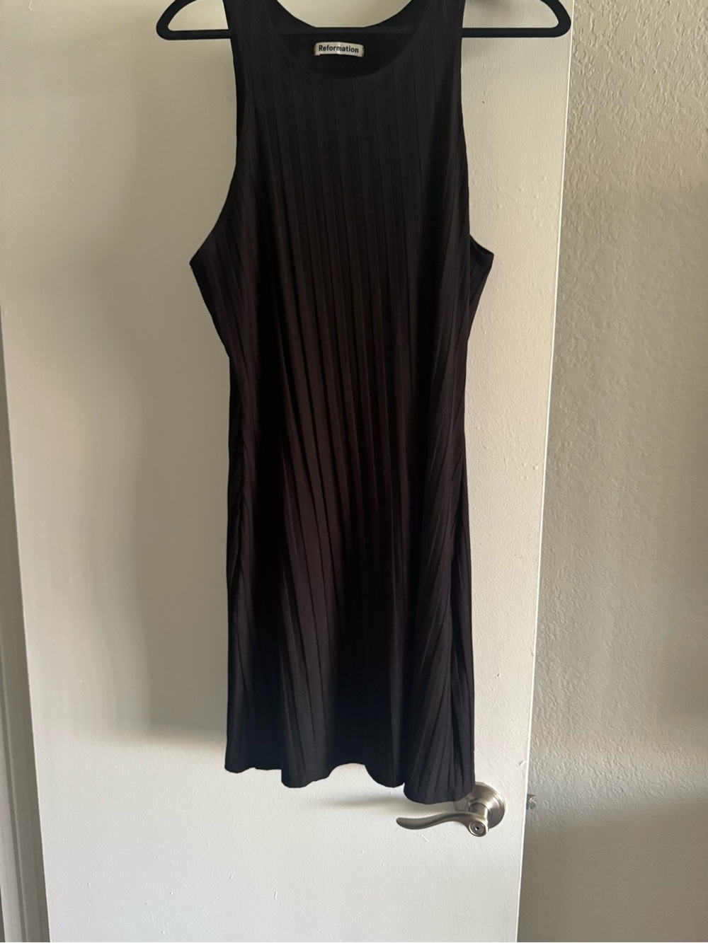 NWOT Reformation Mel Black Ribbed Tank Dress XL